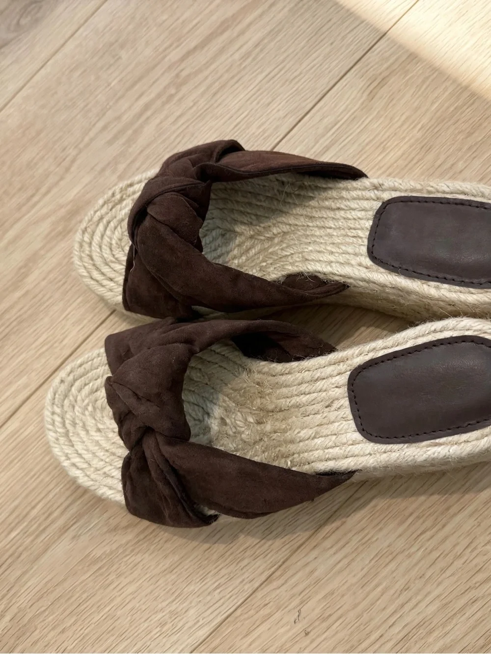 H&M Brown Knot Espadrille Platform Slide - Women